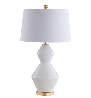 Alba 29" Geometric Ceramic/Metal LED Table Lamp - JONATHAN Y